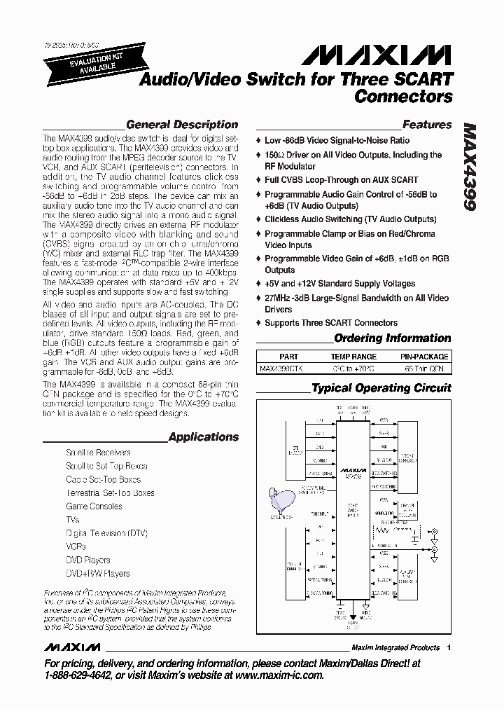 MAX4399_137376.PDF Datasheet