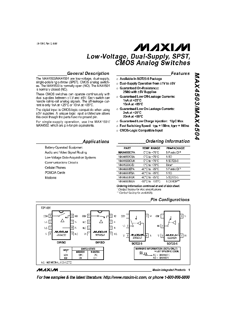 MAX4503_190941.PDF Datasheet