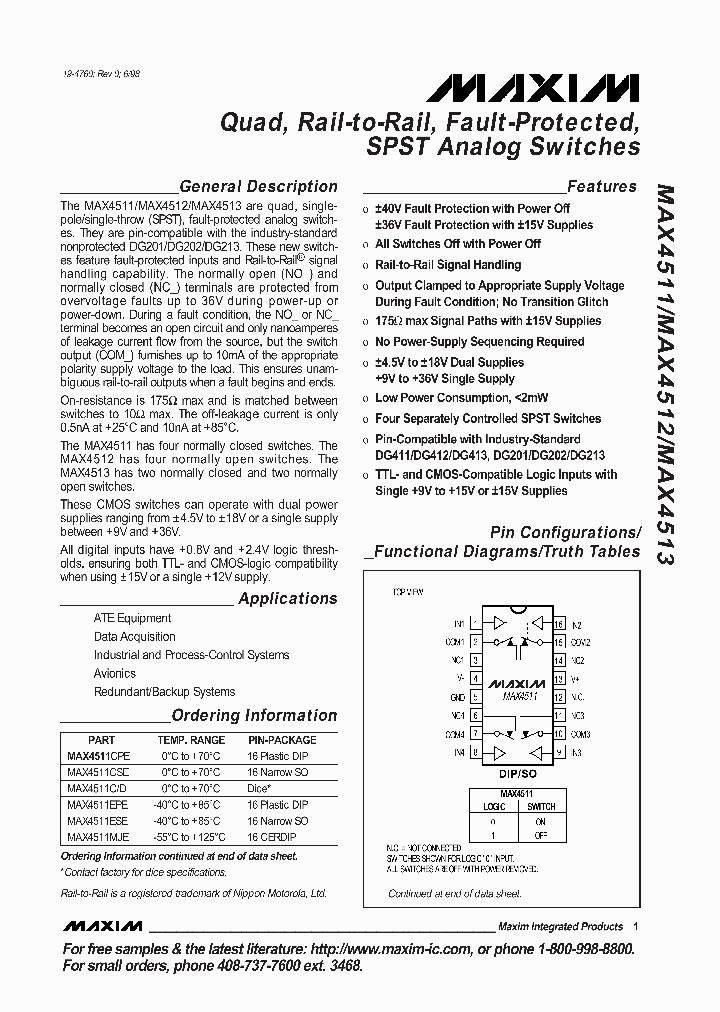 MAX4511_83010.PDF Datasheet
