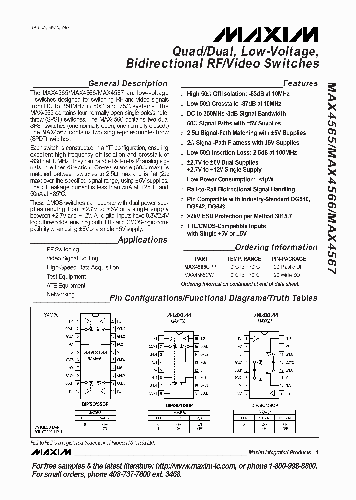 MAX4565EAP_188026.PDF Datasheet