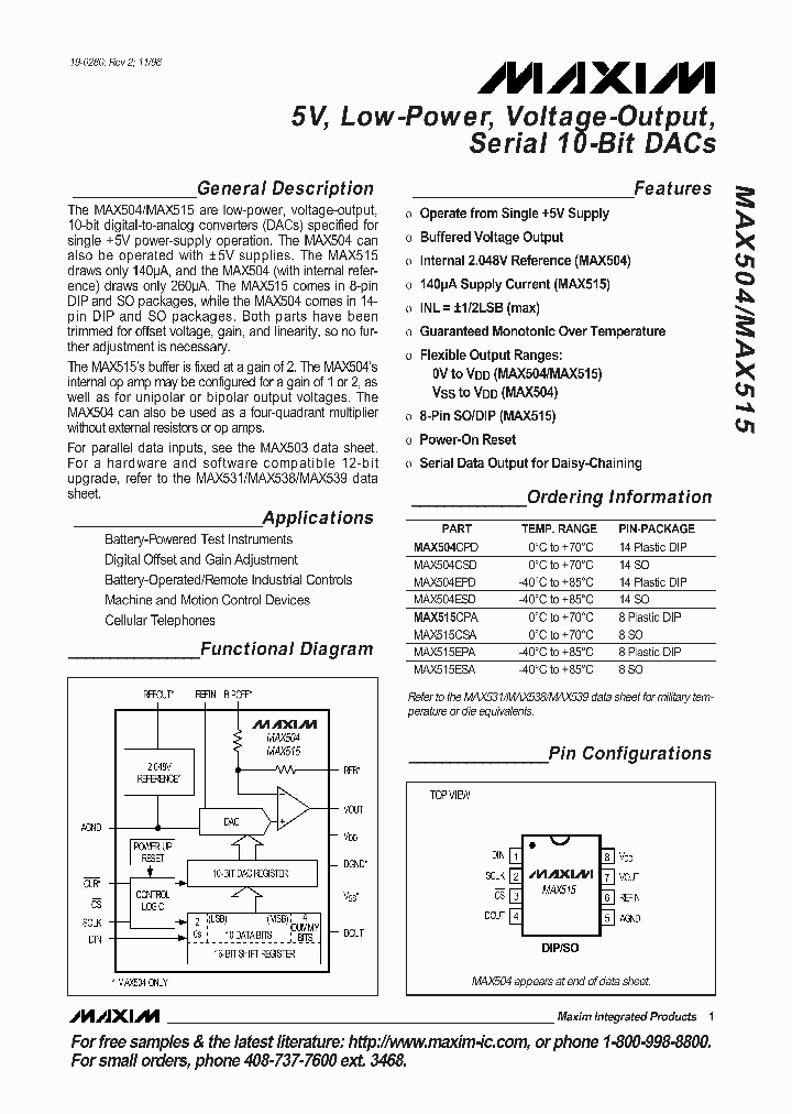 MAX504_47560.PDF Datasheet
