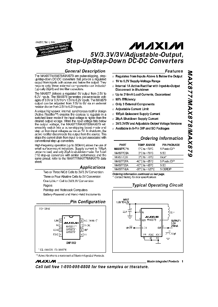 MAX877_15857.PDF Datasheet