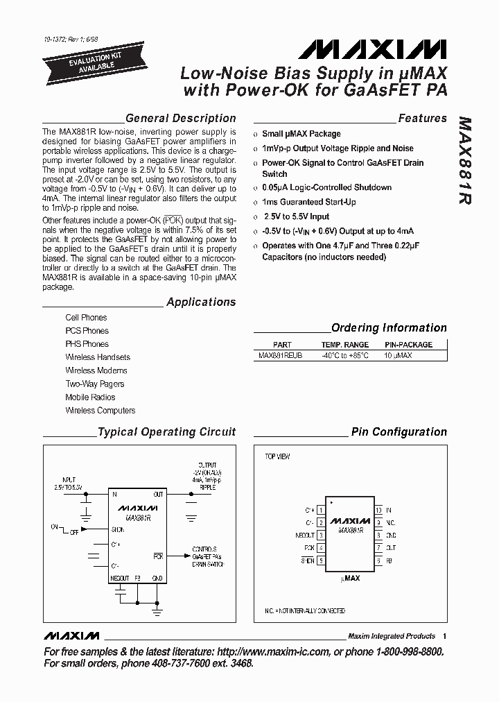 MAX881_30257.PDF Datasheet