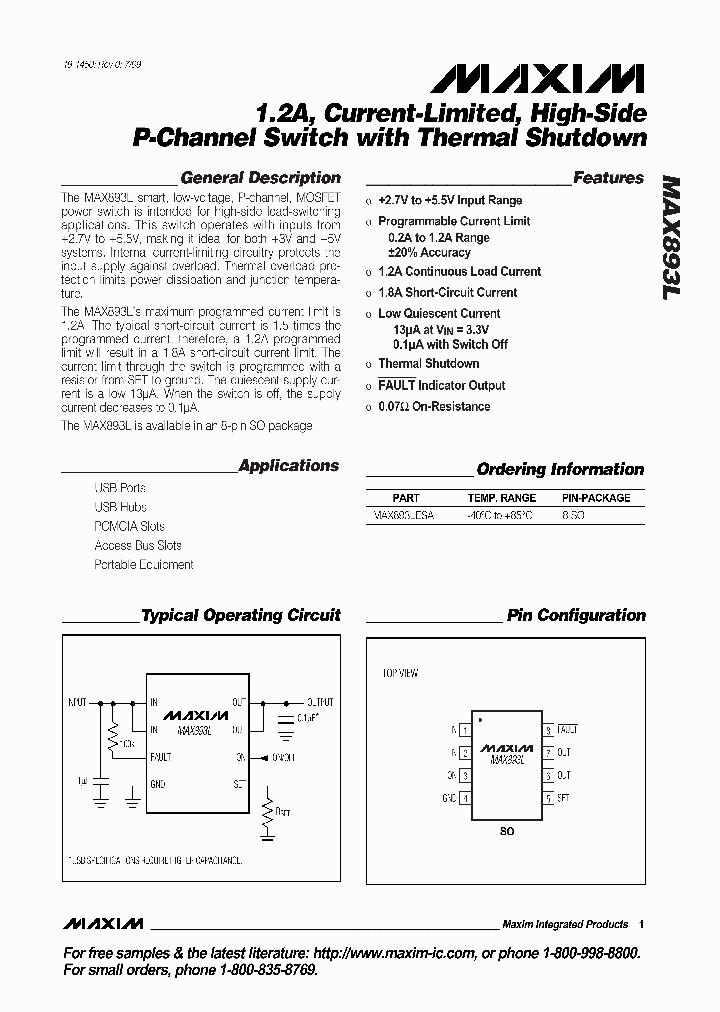 MAX893_153287.PDF Datasheet