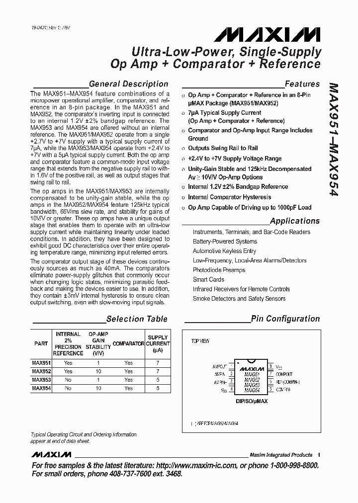 MAX954_27494.PDF Datasheet