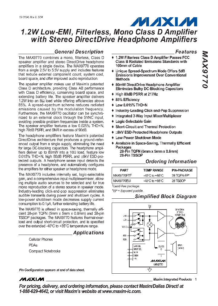 MAX9770_134898.PDF Datasheet