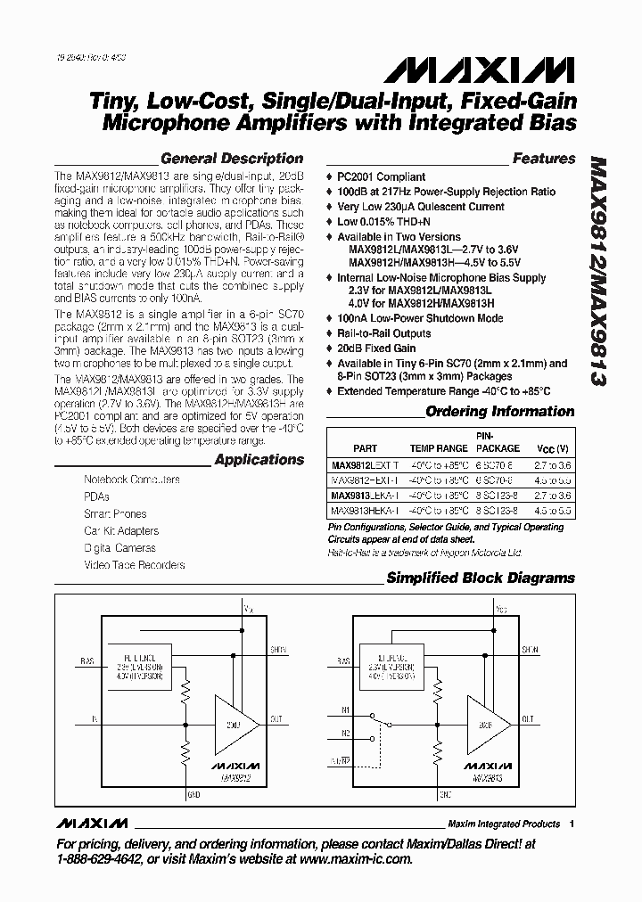 MAX9812_49339.PDF Datasheet
