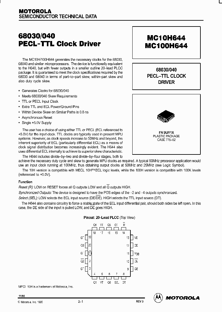MC100H644FN_82998.PDF Datasheet