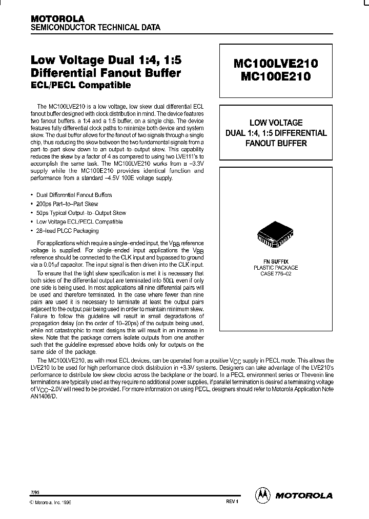 MC100LVE210FN_84892.PDF Datasheet
