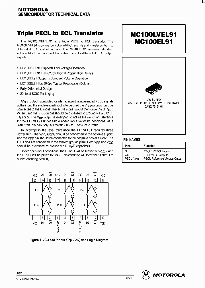 MC100LVEL91_84945.PDF Datasheet
