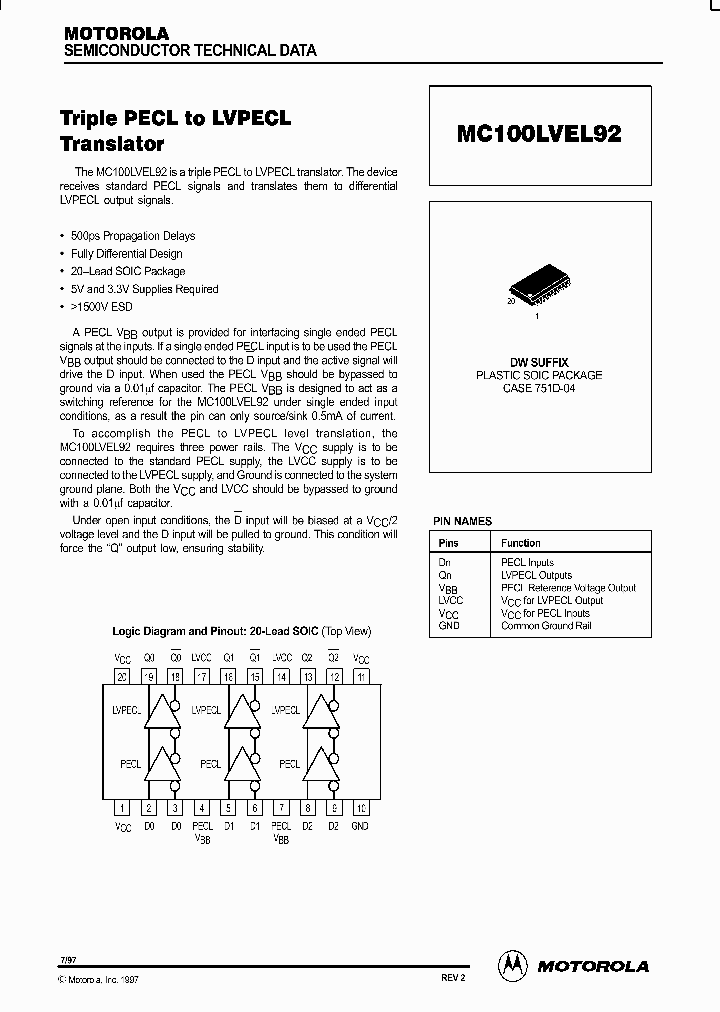 MC100LVEL92_84947.PDF Datasheet