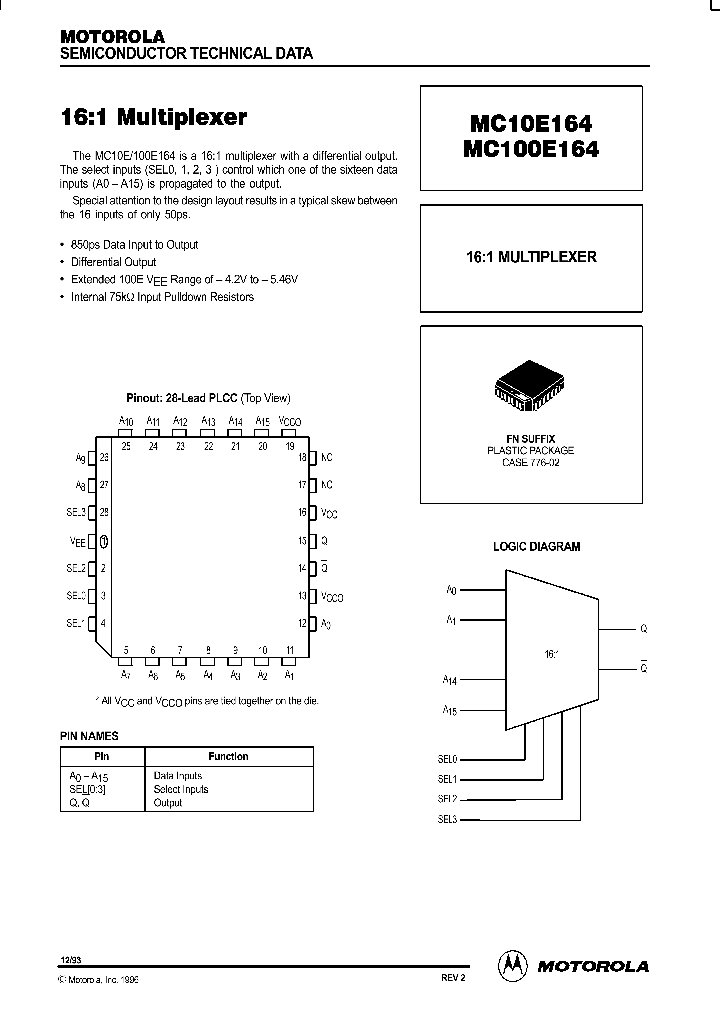 MC10E164_88341.PDF Datasheet