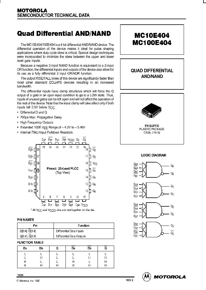 MC10E404_29357.PDF Datasheet