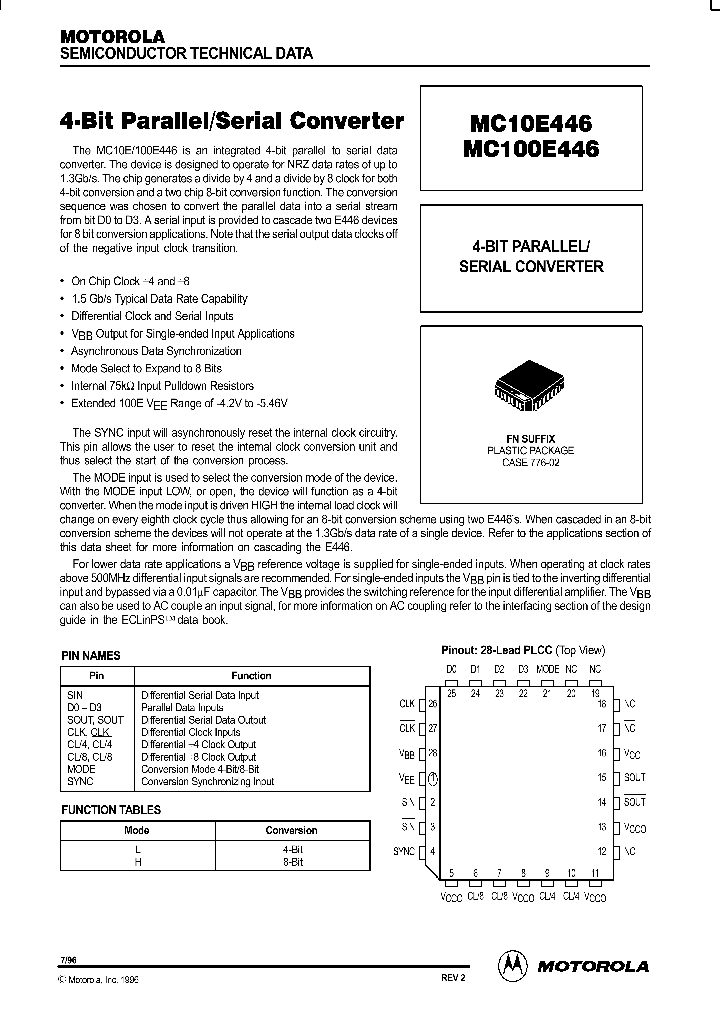 MC10E446_29367.PDF Datasheet