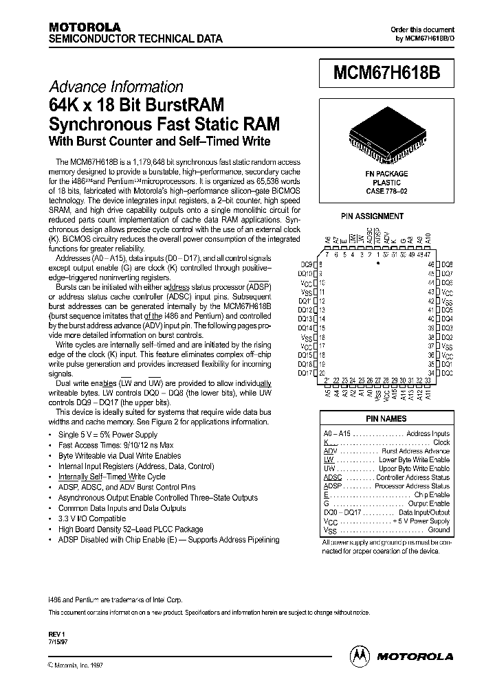 MCM67H618B_174972.PDF Datasheet