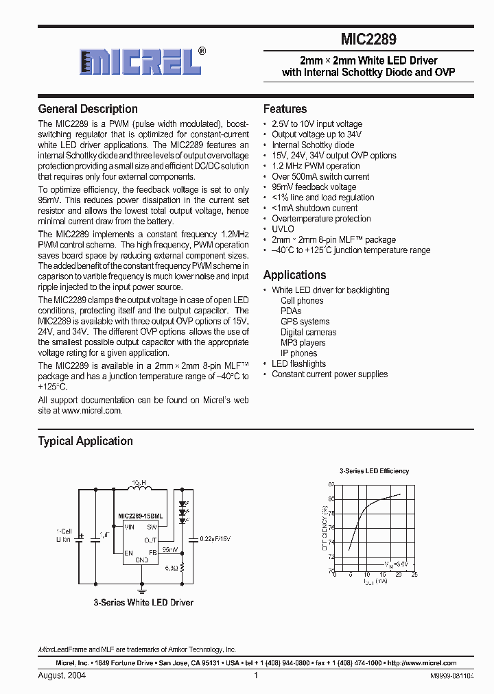 MIC2289_31263.PDF Datasheet