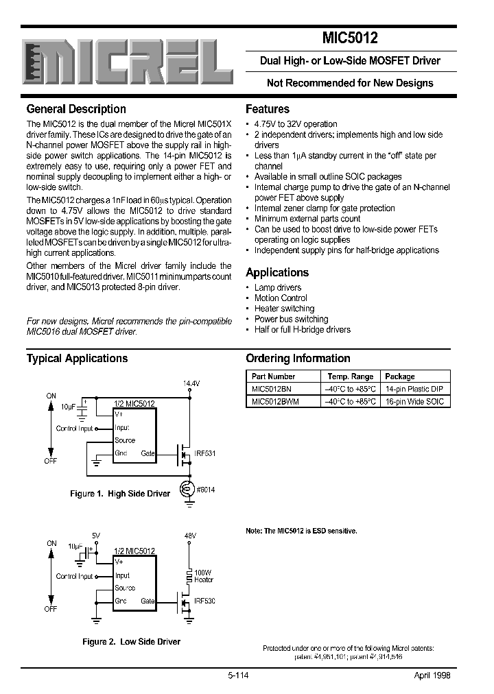 MIC5012_31758.PDF Datasheet