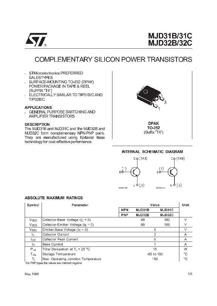 MJD32B_92617.PDF Datasheet