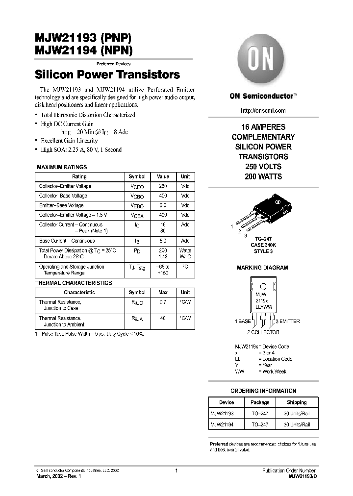 MJW21193_53186.PDF Datasheet