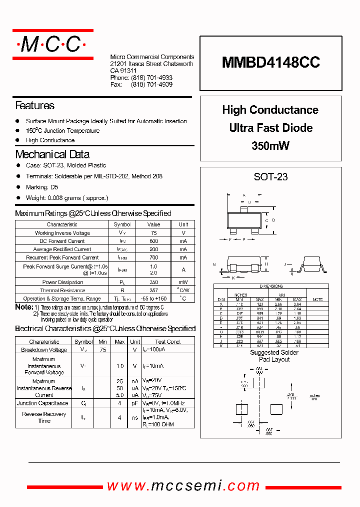 MMBD4148CC_120539.PDF Datasheet