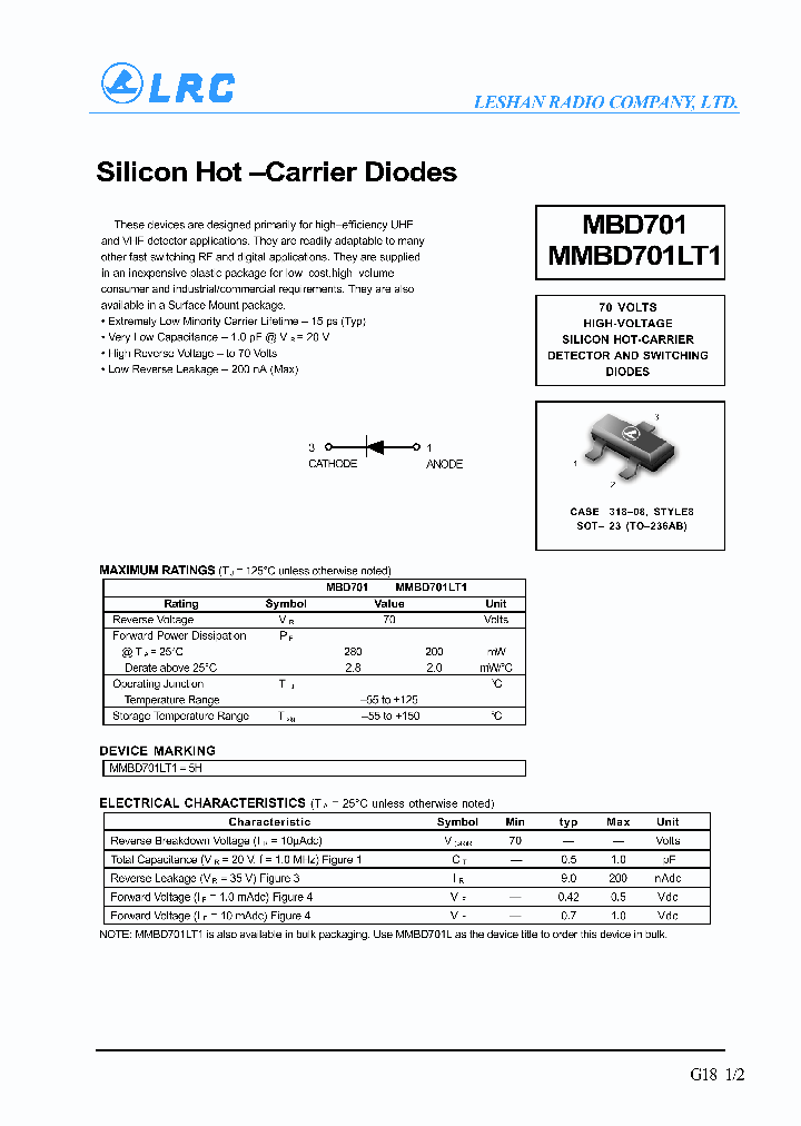 MMBD701LT1_114342.PDF Datasheet