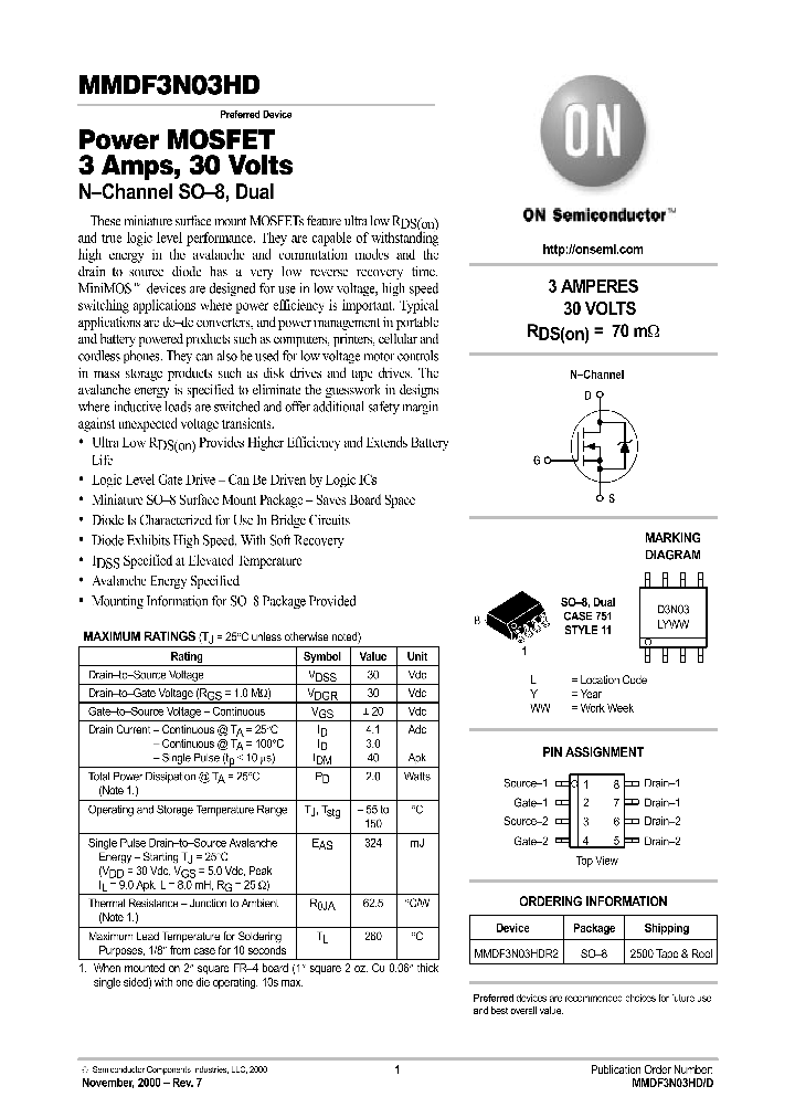 MMDF3N03HDR2_183650.PDF Datasheet