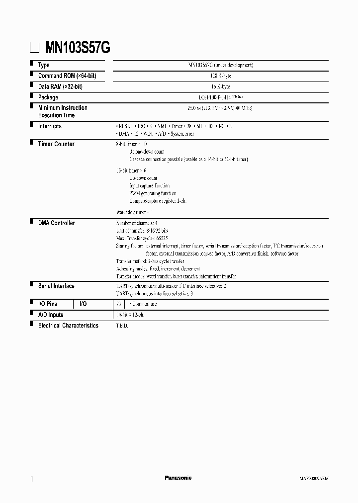 MN103S57G_11805.PDF Datasheet