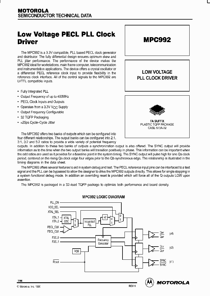 MPC992_166736.PDF Datasheet