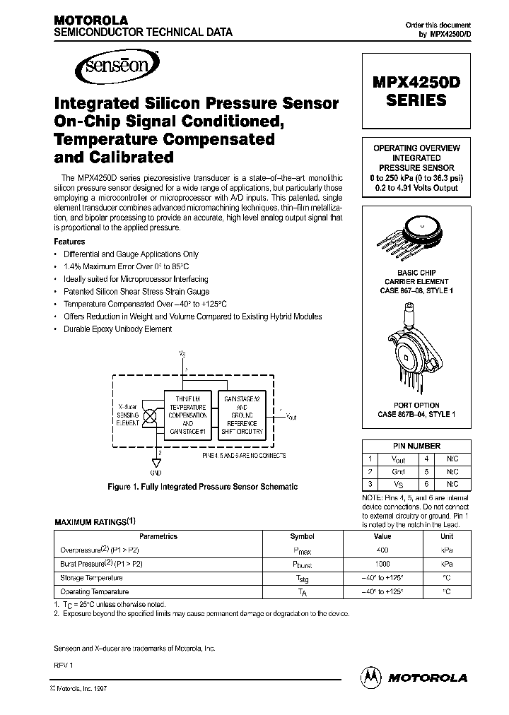 MPX4250D_47327.PDF Datasheet