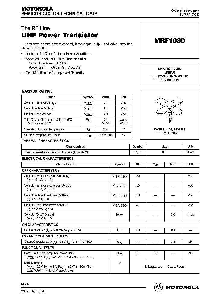 MRF1030_41785.PDF Datasheet