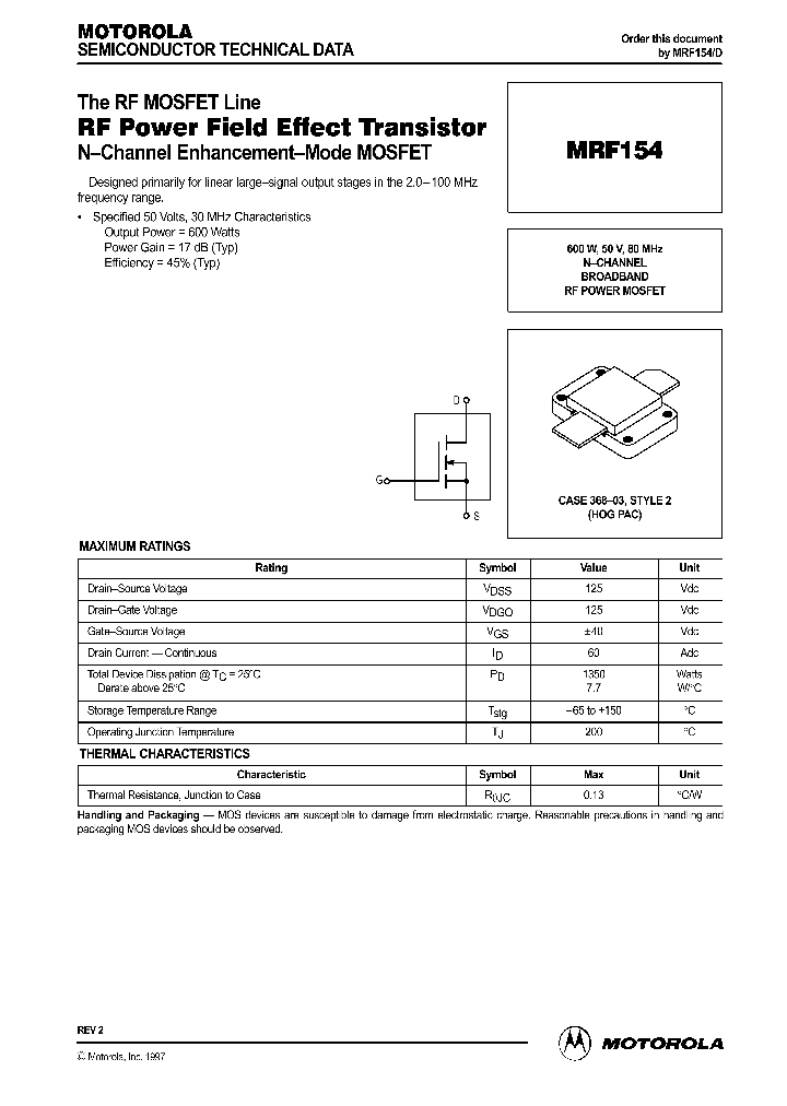 MRF154_41817.PDF Datasheet