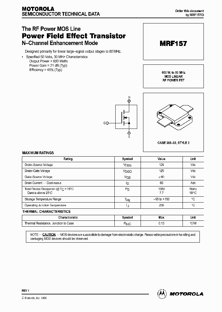 MRF157_41821.PDF Datasheet