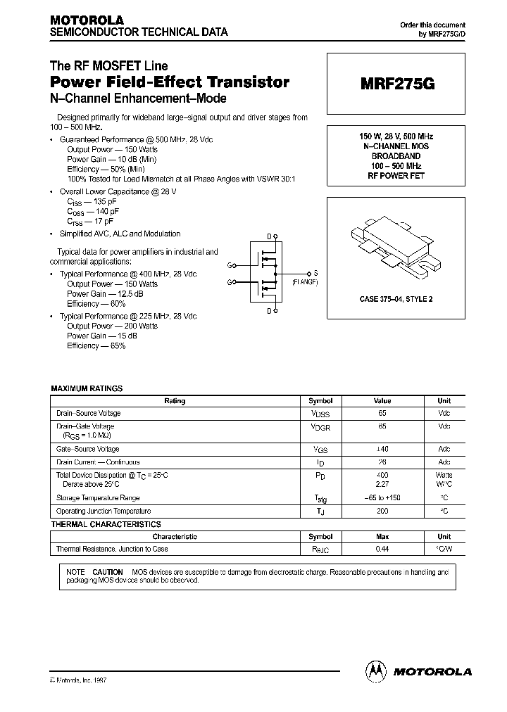 MRF275G_40791.PDF Datasheet