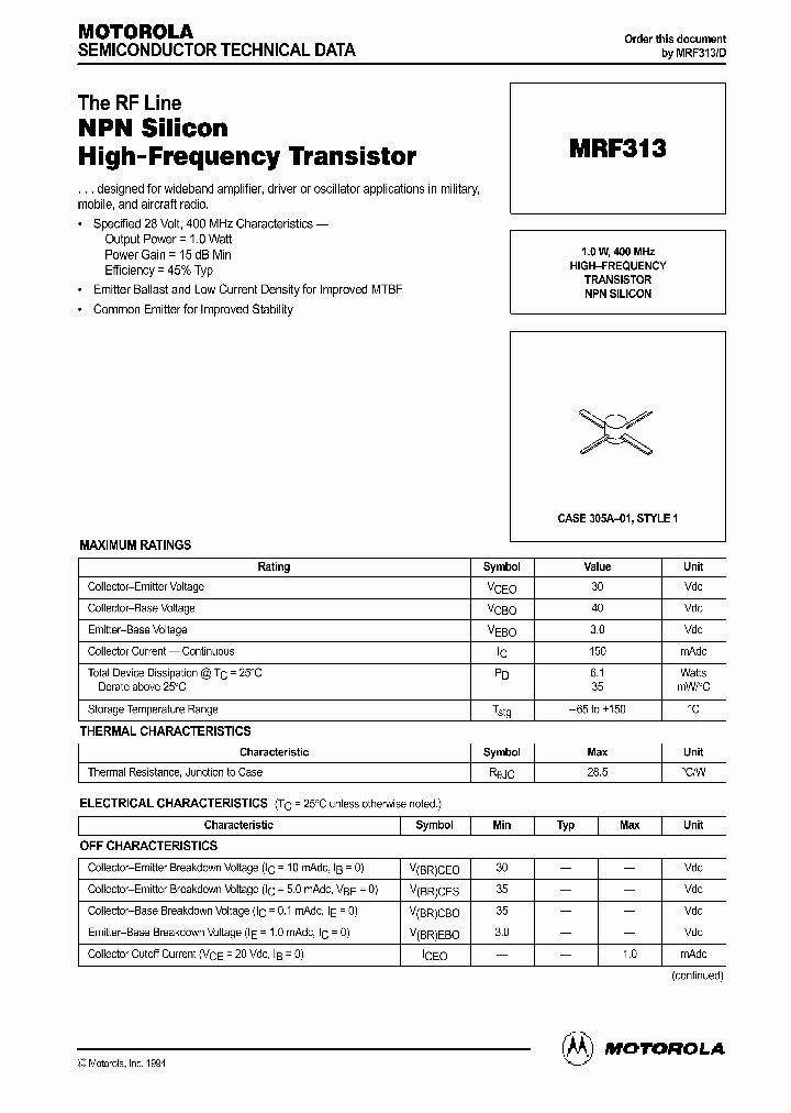 MRF313_160556.PDF Datasheet