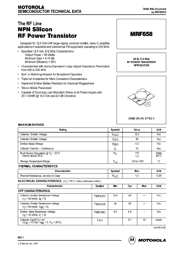 MRF658_179208.PDF Datasheet