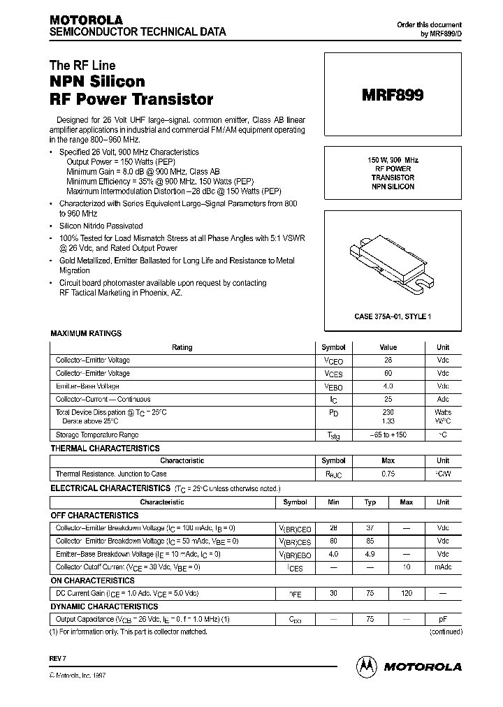 MRF899_188660.PDF Datasheet