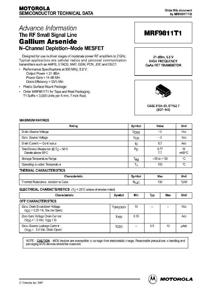 MRF9811T1_32795.PDF Datasheet