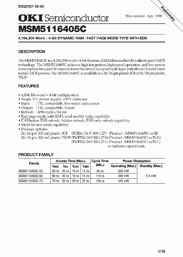 MSM5116405C_107100.PDF Datasheet