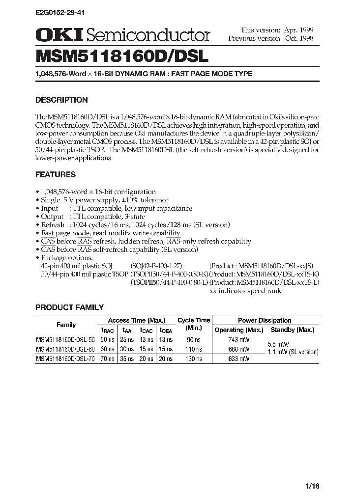 MSM5118160D_27582.PDF Datasheet