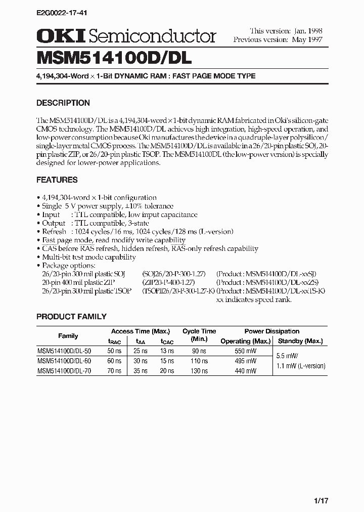 MSM514100D_32824.PDF Datasheet