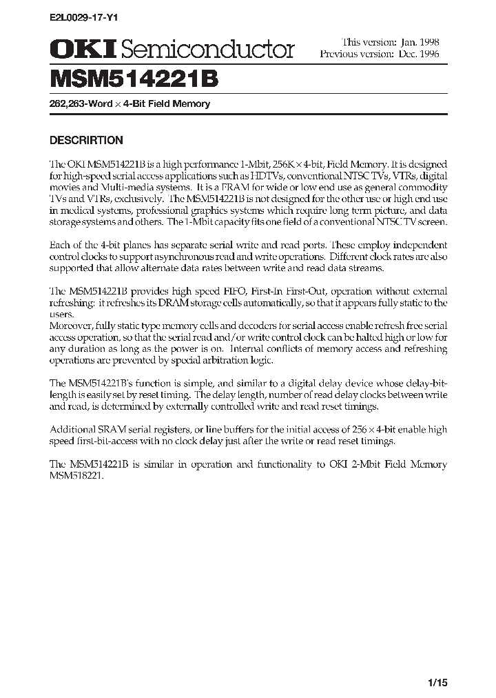 MSM514221B_32827.PDF Datasheet