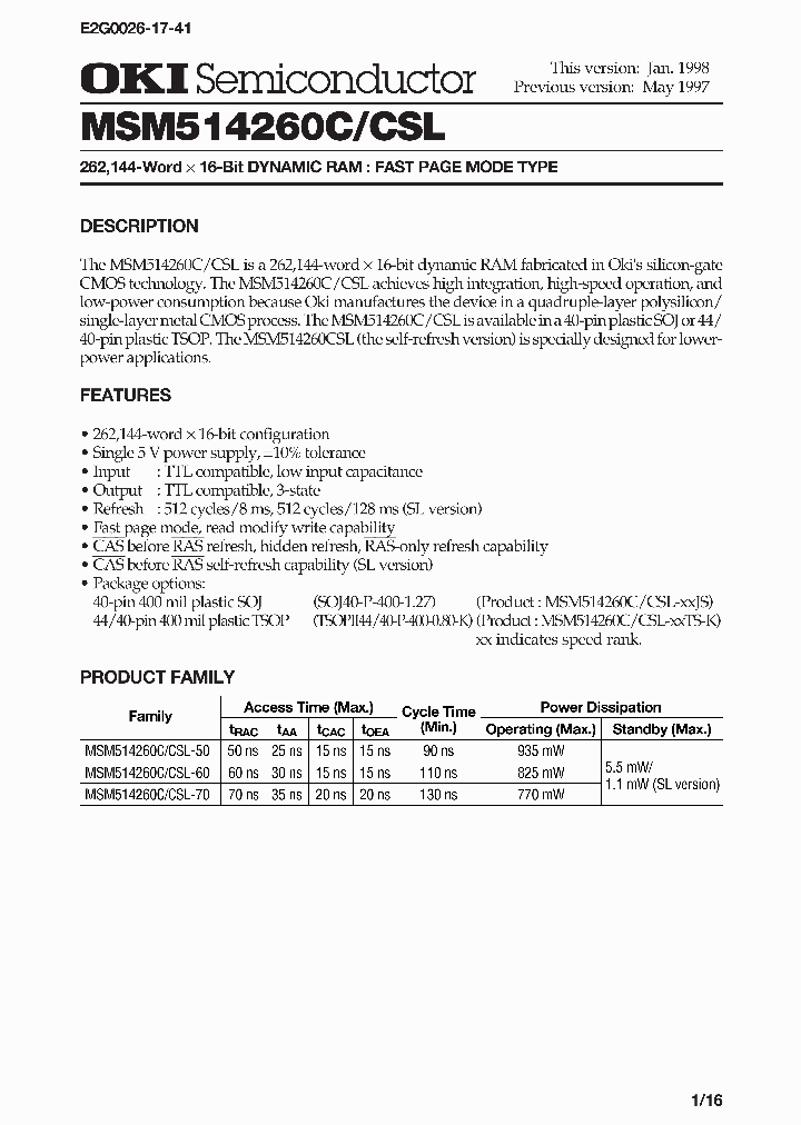 MSM514260C_32841.PDF Datasheet