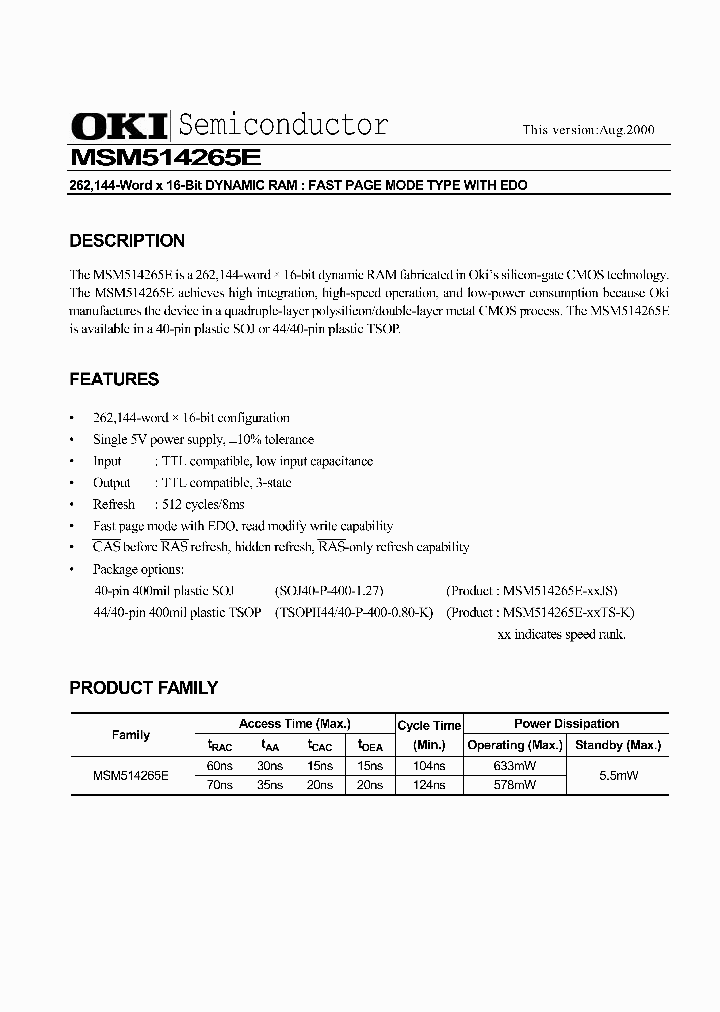 MSM514265E_32849.PDF Datasheet