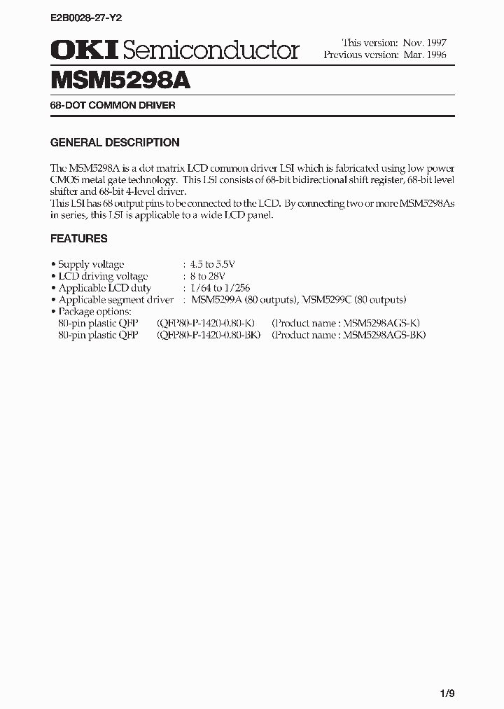MSM5298A_184218.PDF Datasheet