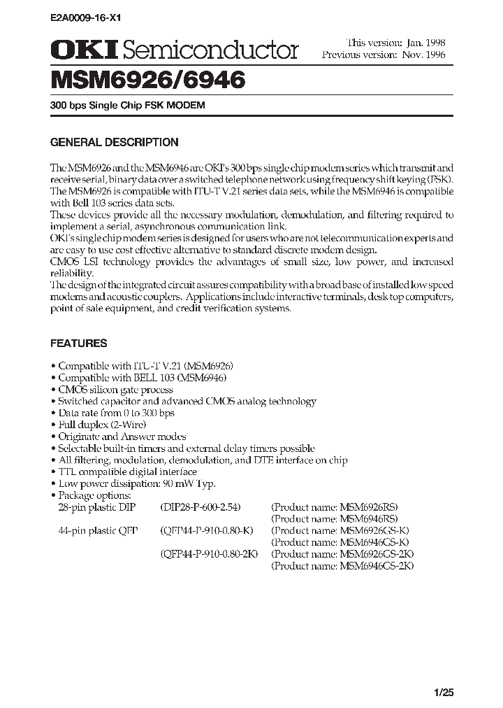 MSM6926_130844.PDF Datasheet
