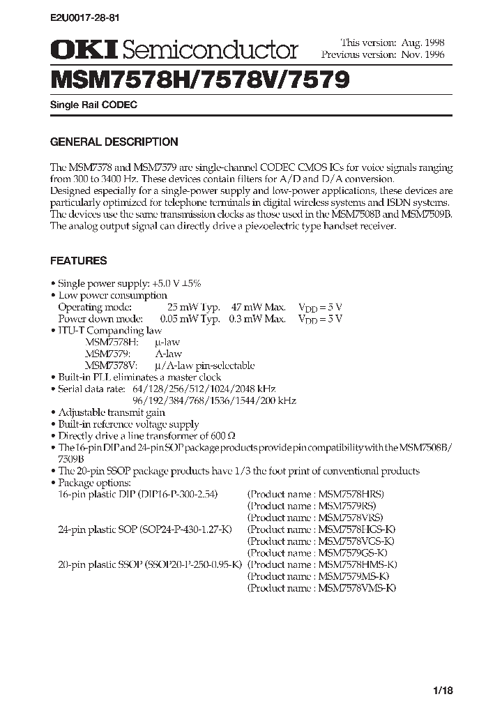MSM7578_172092.PDF Datasheet