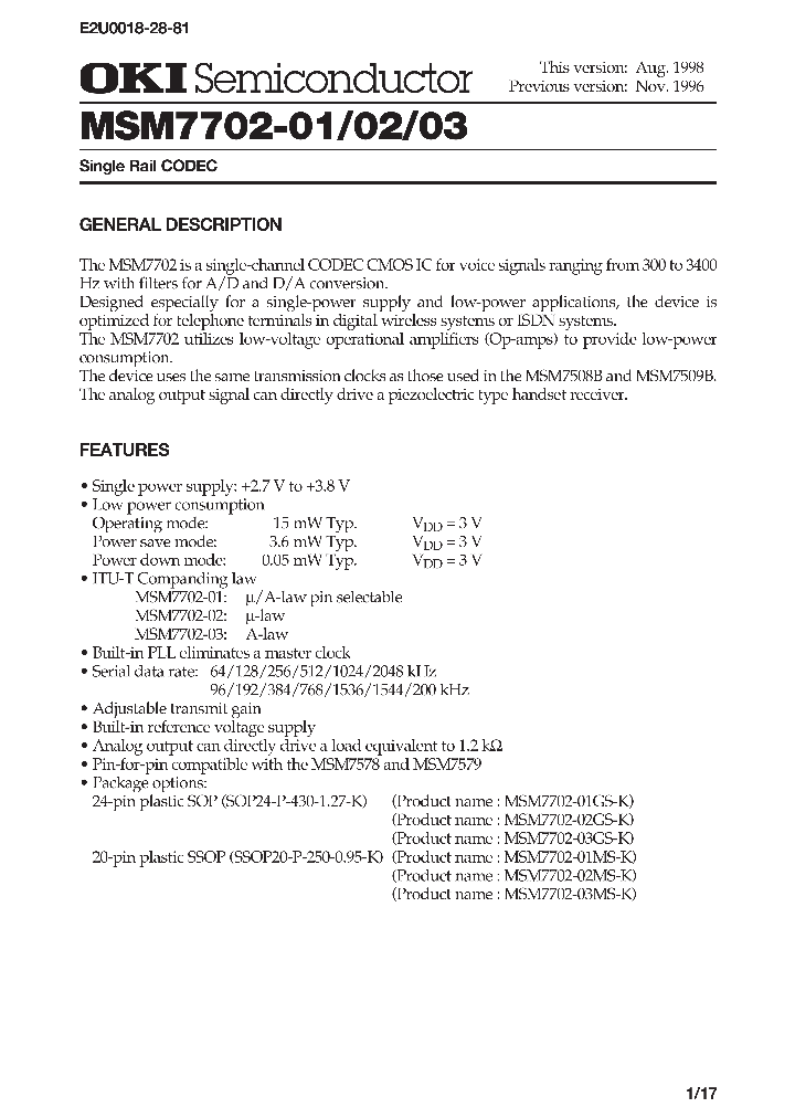 MSM7702-01_124678.PDF Datasheet