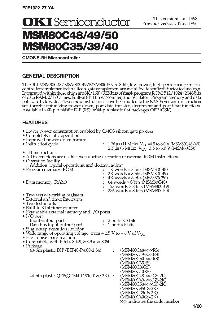 MSM80C50_88474.PDF Datasheet