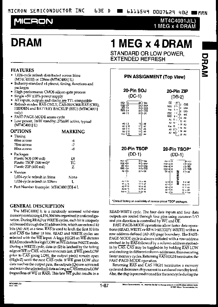 MT4C4001JL_113643.PDF Datasheet