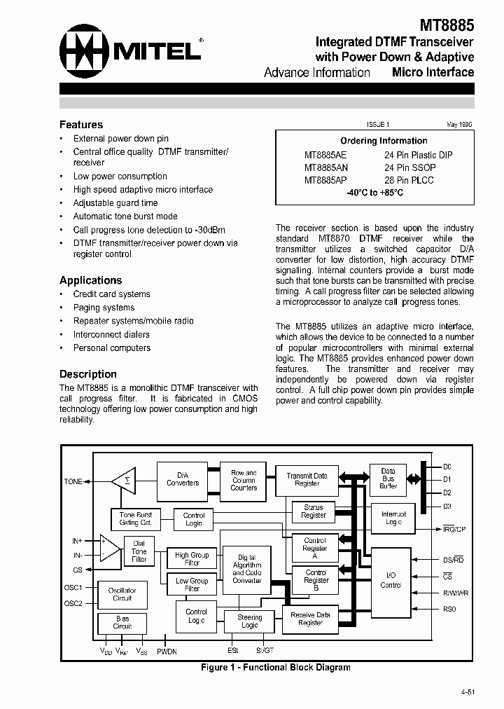 MT8885_9493.PDF Datasheet